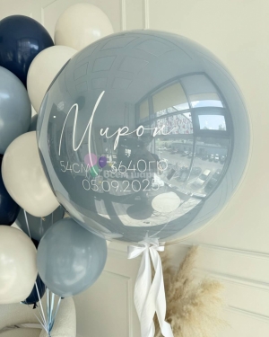 Шары на выписку мальчика нежно-голубые