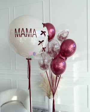 Шары на День матери малиновые