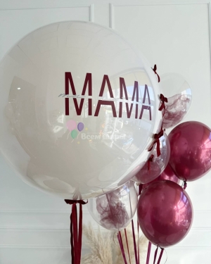 Шары на День матери малиновые