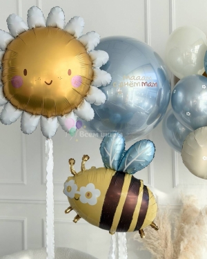 Шары для мамы с пчелой