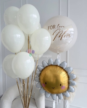 Шары на День матери с ромашкой