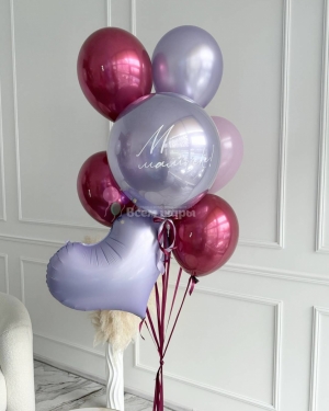 Шары на День матери сиреневые