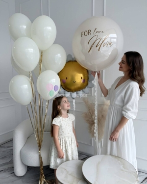 Шары на День матери с ромашкой