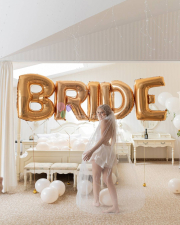 Шары-буквы на девичник "BRIDE" золотые