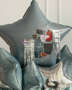 Шары звезды на Новый год с матрешкой