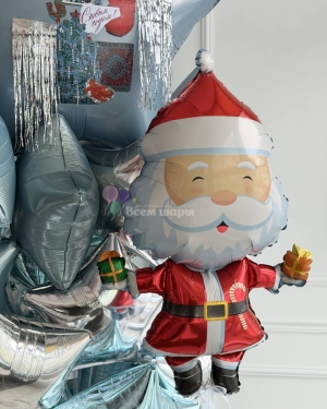 Шары звезды на Новый год с Дедом Морозом