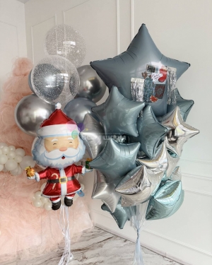 Шары звезды на Новый год "Дед Мороз"