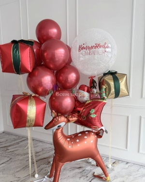 Шары на Новый год с оленем