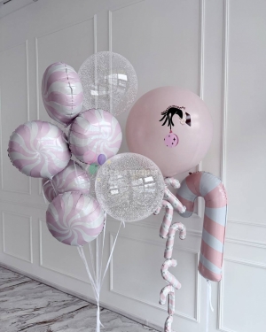 Шары на Новый год "Розовый леденец"