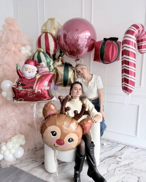 Шары на Новый год с олененком