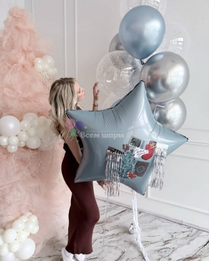 Шары новогодние с большой звездой