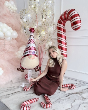 Шары на Новый год с гномиком