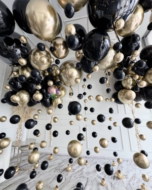 Шары-цепочки "Черное золото"