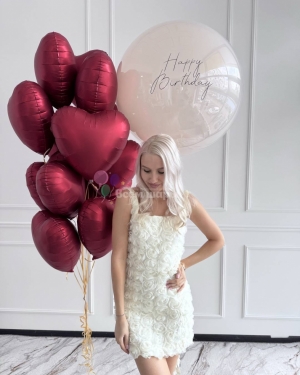 Шары-сердца на день рождения для девушки