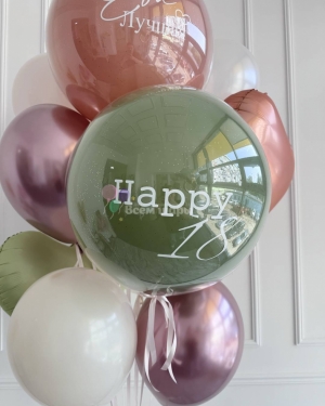 Фонтан из шаров для девушки на день рождения