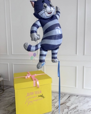 Коробка с шарами на день рождения мальчика Простоквашино