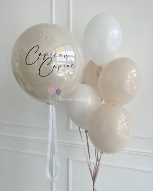 Шары на выписку для мальчика пастель с надписью