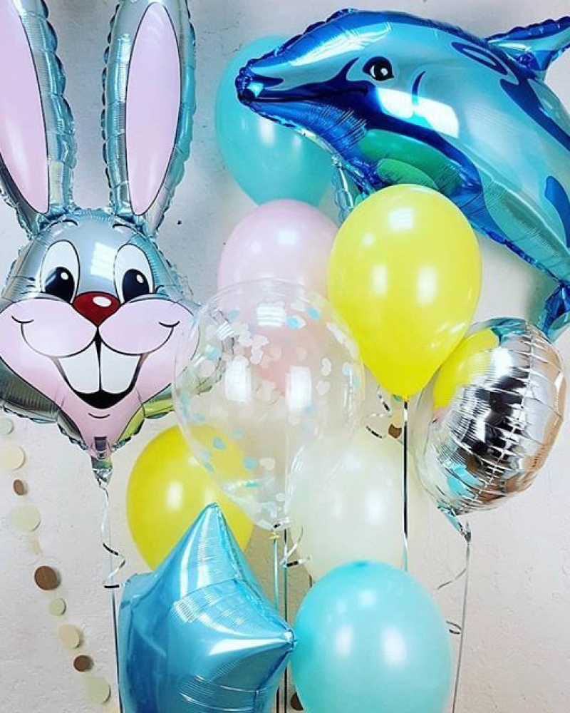 Шарики с дельфином и зайцем