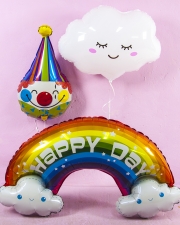 Шары "Веселый клоун, радуга и облако"