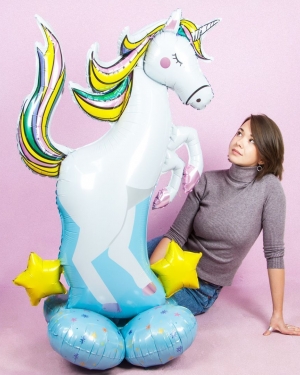 Шар 3D Фигура на подставке Радужный единорог