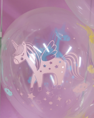 Воздушные шар С Днем Рождения! (разноцветные единороги)