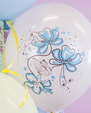 Воздушные шары Акварельные цветы