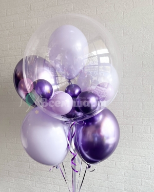 Сет шаров лавандовый для любимой на день рождения