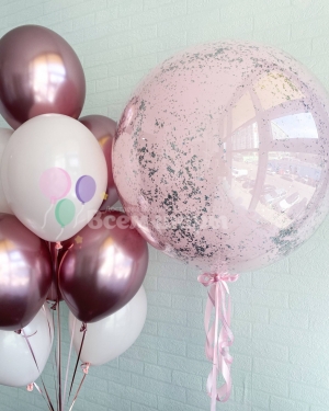 Сет на день рождения для девушки розовый хром 