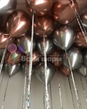 Медный и серебро - шары под потолок