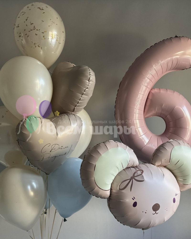 Сет шаров мышка и зайка на 6 лет