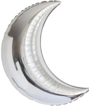 Фольгированный шар полумесяц серебряный