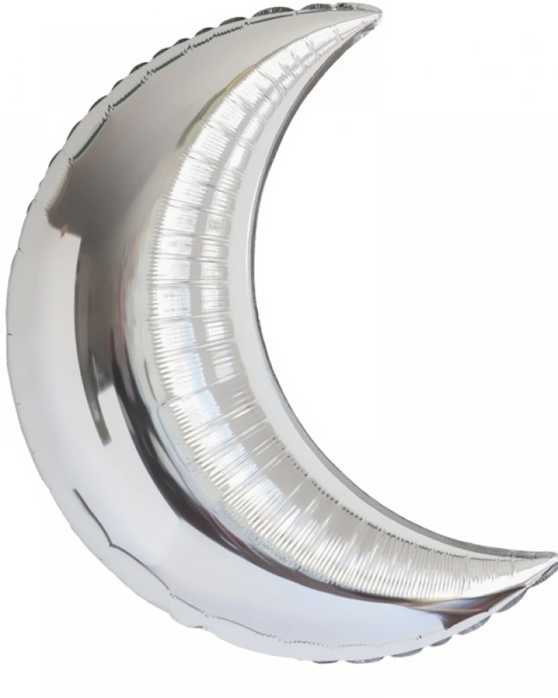 Фольгированный шар полумесяц серебряный