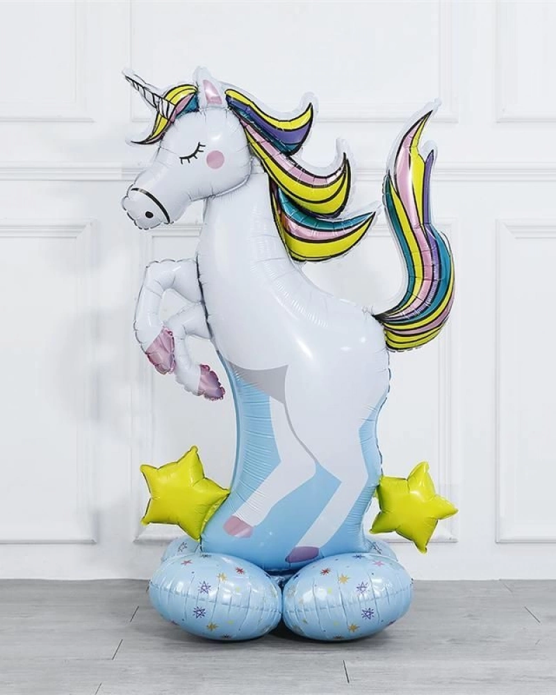Шар 3D Фигура на подставке Радужный единорог